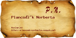 Plancsák Norberta névjegykártya